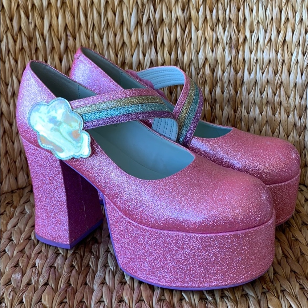 EUC Sugar Thrillz Pink Glitter Mary Janes 9M